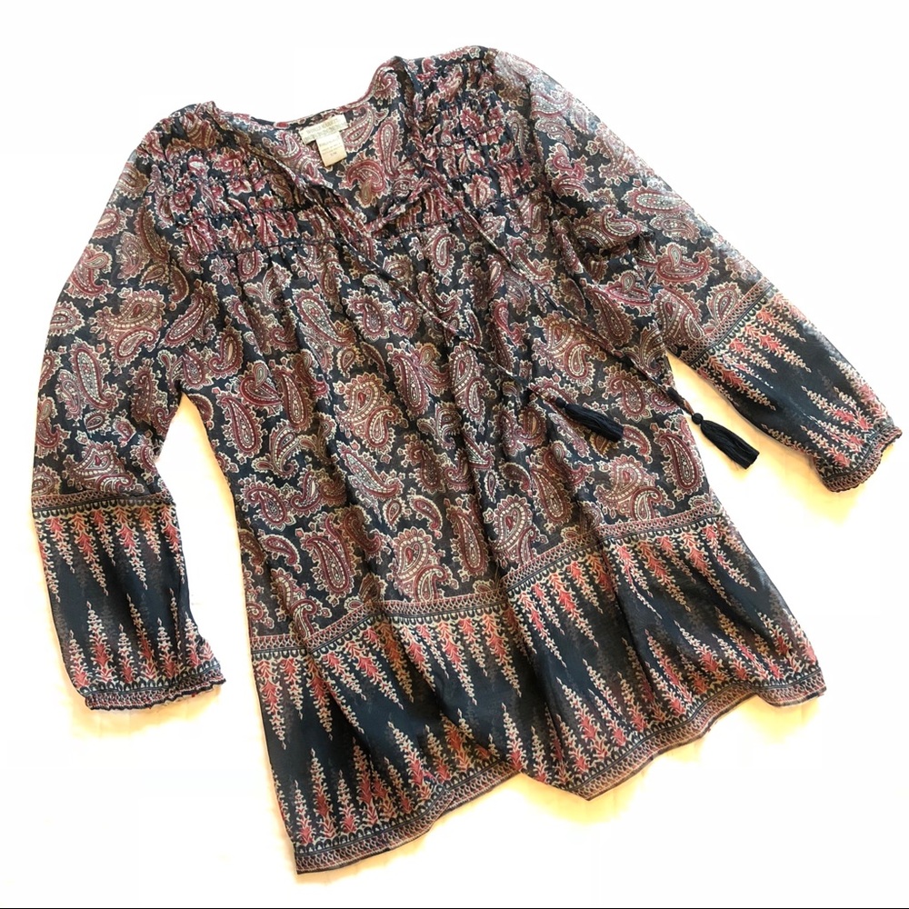 World Market boho sheer tunic